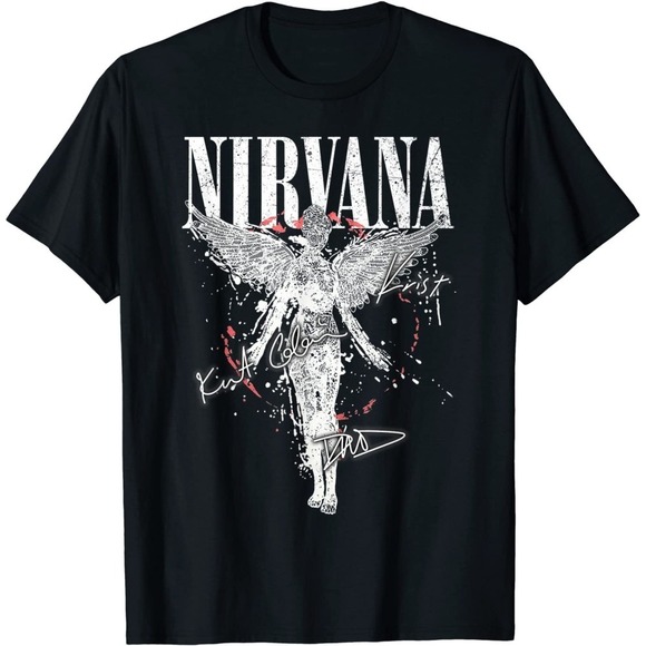 Tops - Retro Angel Nirvanas Art Music Rock Band Legend 80S 90S Tshirt